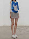 Joyce Bao Fall/Winter 2025: Double-layered, color-block design mini skirt, JB-JB01-03005-QF, Light Pink